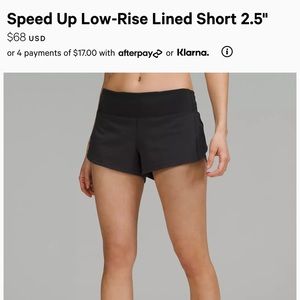 Lululemon Speed Up Low-Rise Lined Short 2.5"